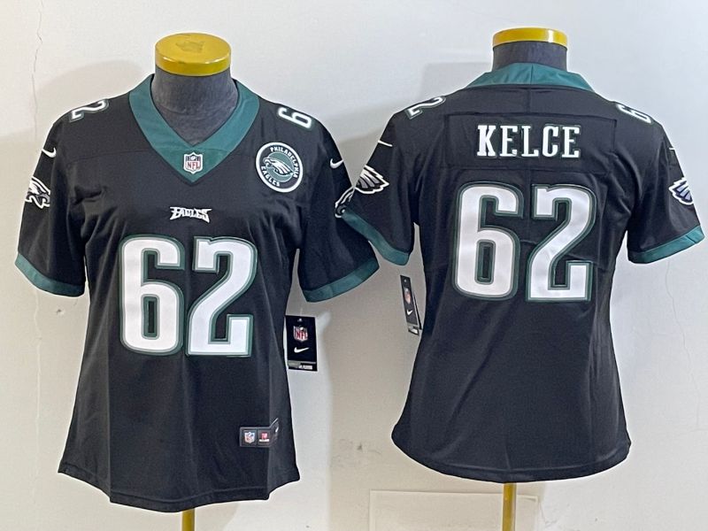 Youth Philadelphia Eagles 62 Kelce Black 2025 Nike Vapor Limited NFL Jersey style 4